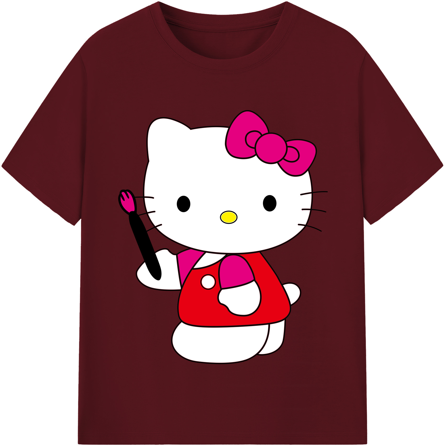 （画像用） Hello Kitty ハローキティ 綿100％半袖Tシャツ（フロントプリント）